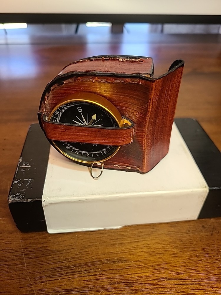 Leather Case For Compass Or Pocket Watch Small Compass Included