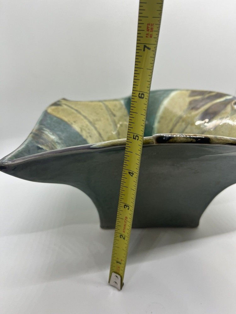 Studio Art Pottery Bowl Ruffled Top