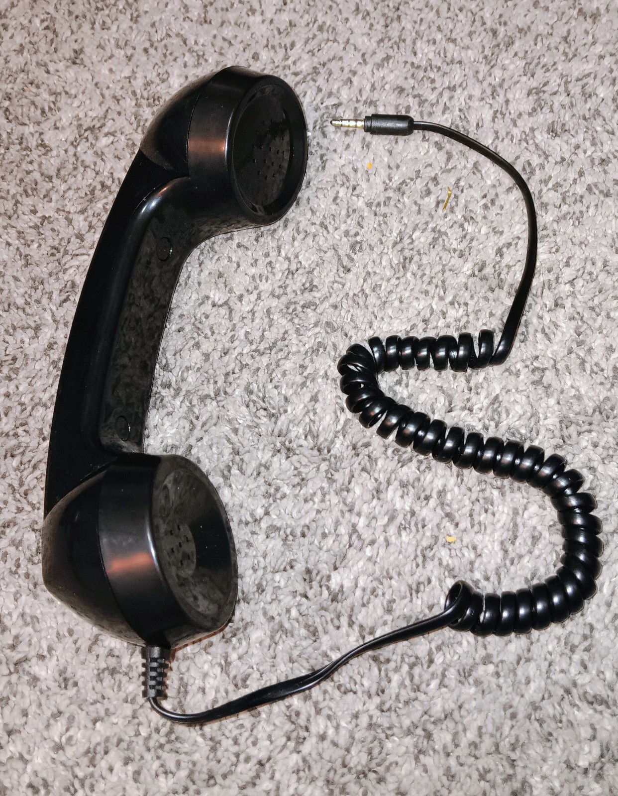 Mobile Phone Headset Microphone Vintage Style Retro Handset BLACK