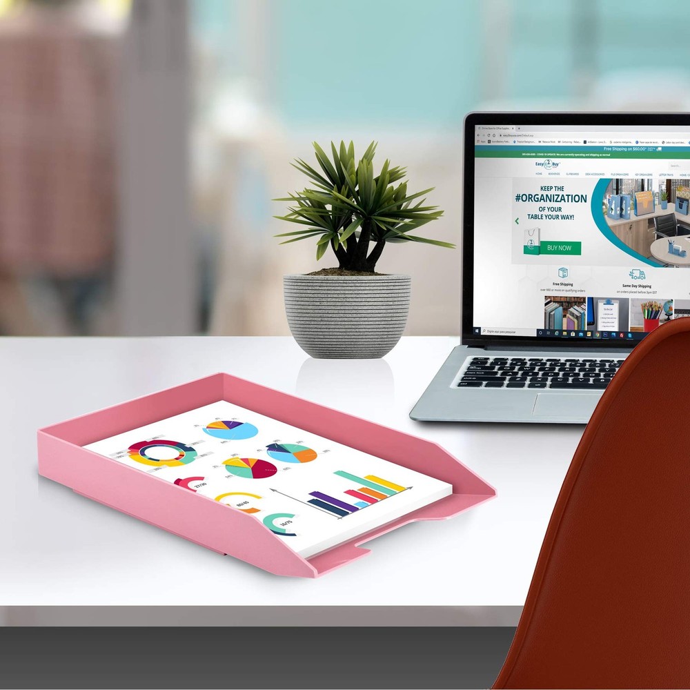 Stackable Letter Tray Front Load, Letter Size, Stacking Document Desk Office ...