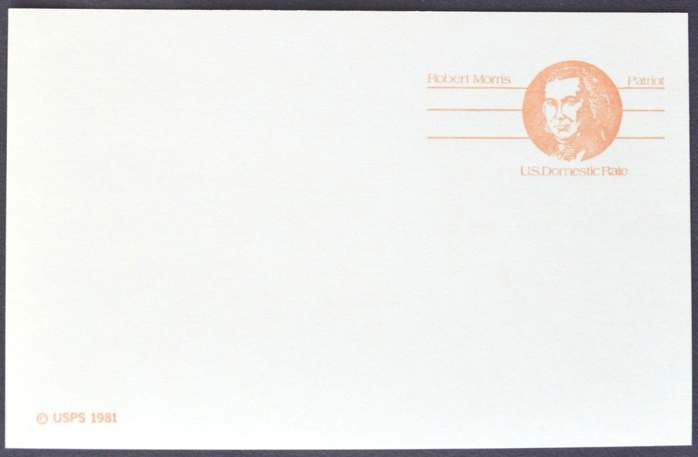 1981 US Sc #UX92 postal card, 13 cent, mint, sharp corners, excellent condition