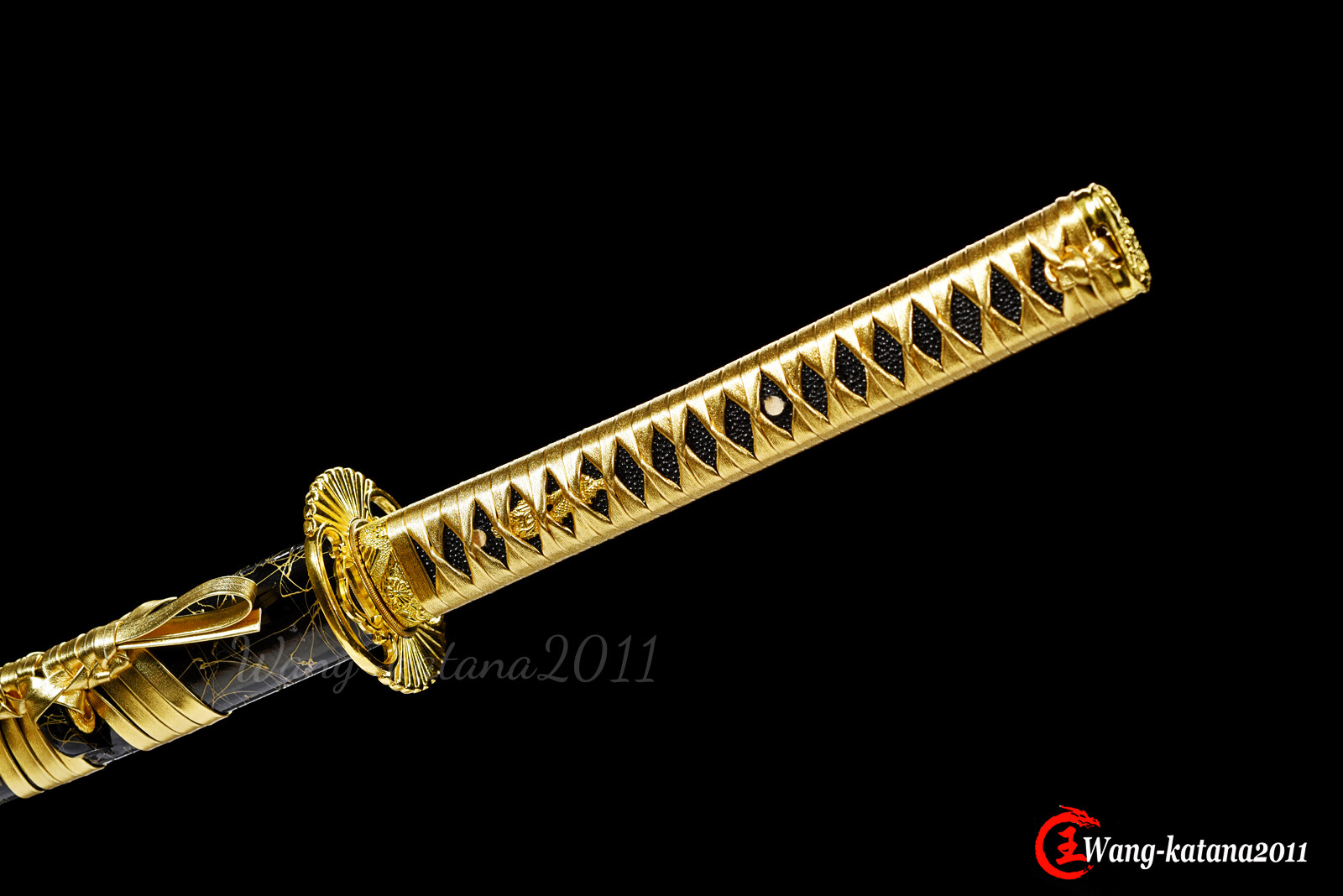 All Gold Katana 1095 Steel Sharp Battle Ready Japanese Samurai Functional Sword