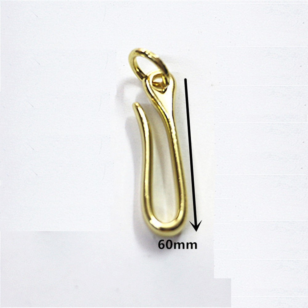 6cm Retro Solid Brass KeyChain Key Ring Belt U Hook Wallet Chain Fish Hook