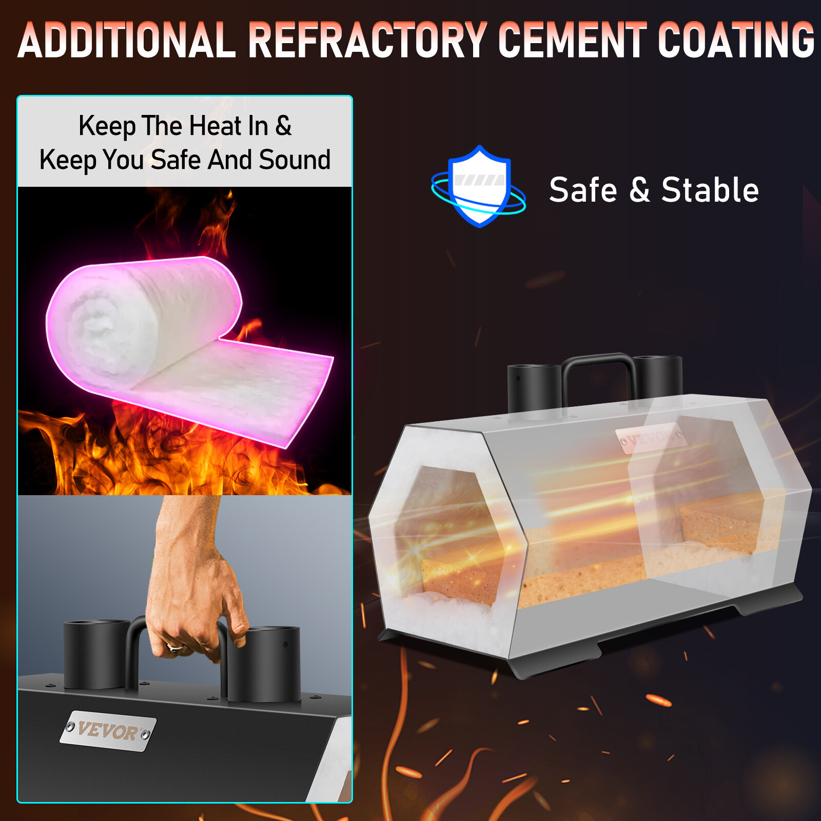 VEVOR Propane Forge Farrier Forge Double Burner Tool Knife Making Blacksmithing