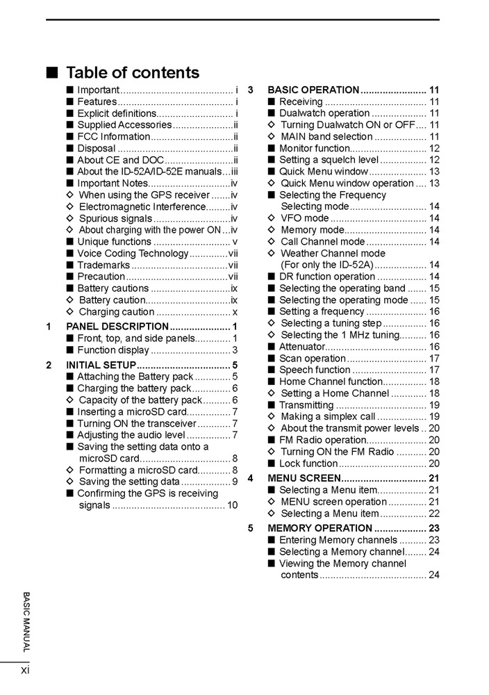 Icom ID-52 A E Basic Manual: 88 Pages, Coil Bound, Free Shipping