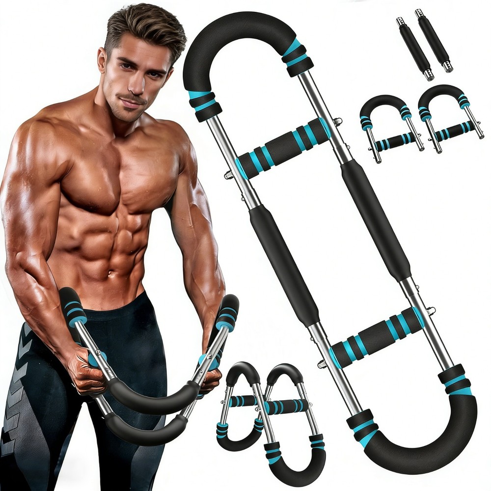 Adjustable Twister Arm Trainer Bar, Detachable Chest & Arm Strength Tool