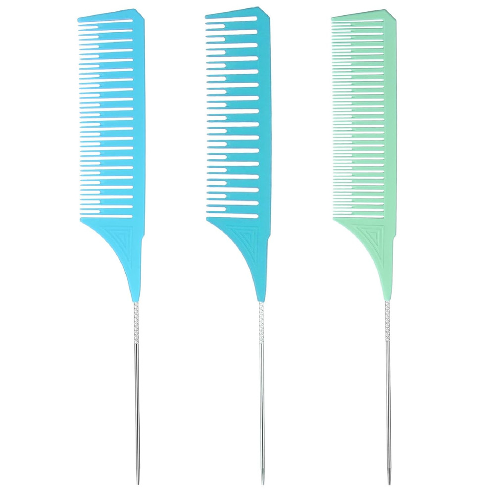 3PCS Highlighting Combs, Professional Hair Dye Comb Weaving Combs for Highlighti