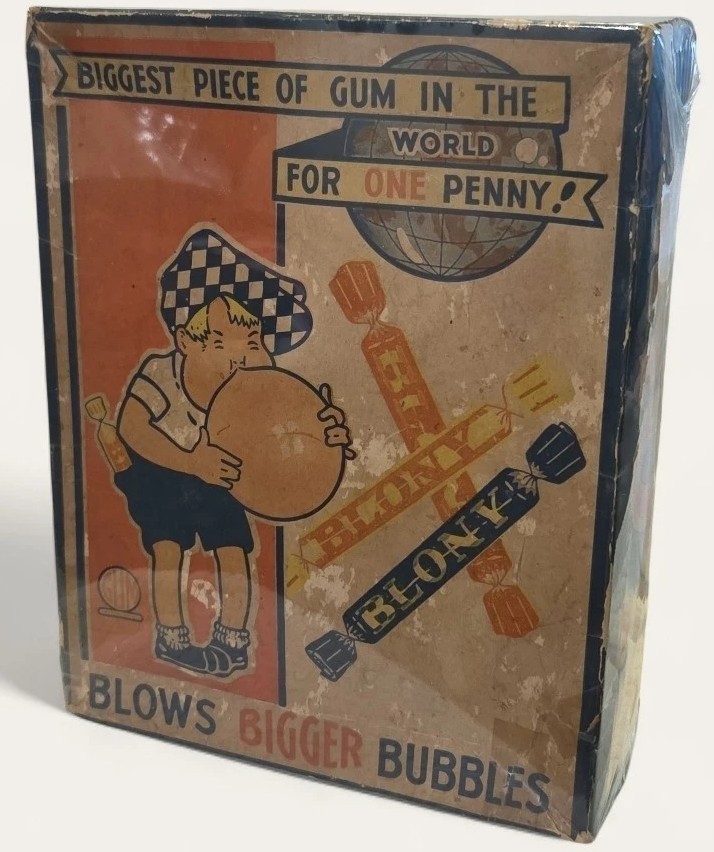 c1930s BLONY Bubble Gum Store DISPLAY BOX Empty Counter Vintage #1 Candy