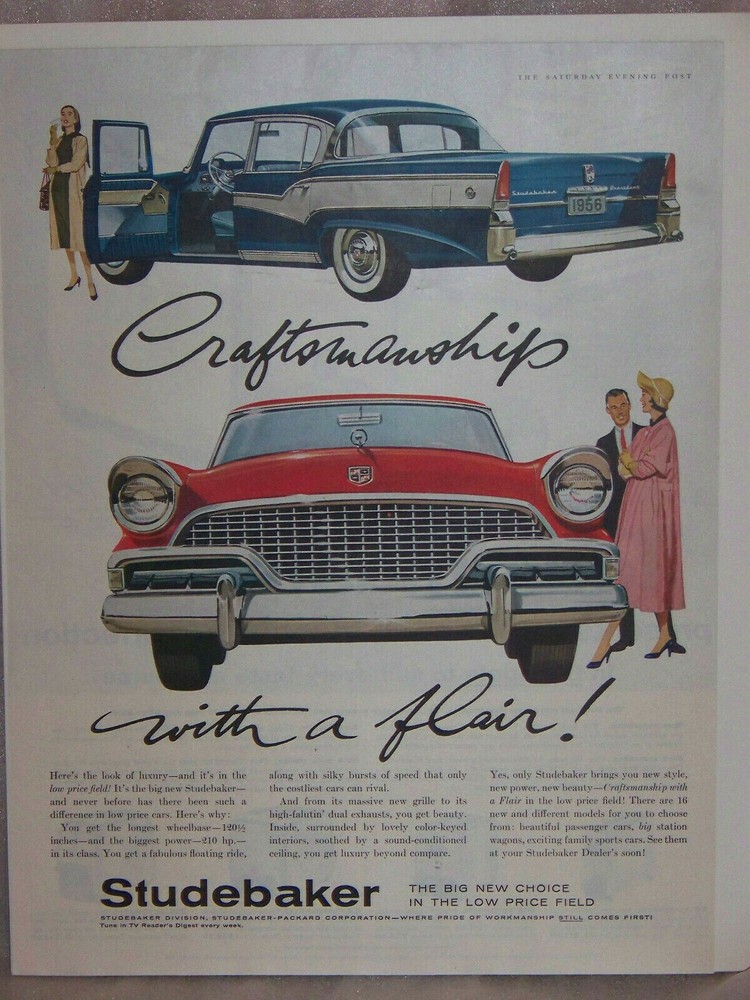 Original 1956 Studebaker Magazine Ad