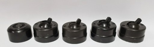 Vintage Old 4 Pcs Electrical Bakelite Switch & 1 Socket made in India.