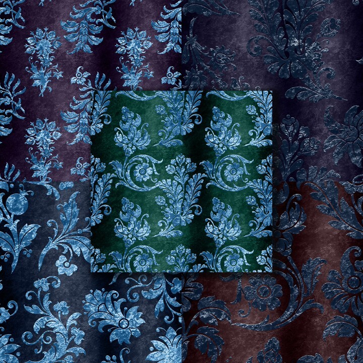 EMBOSSED BLUE VELVET - Paper Pack