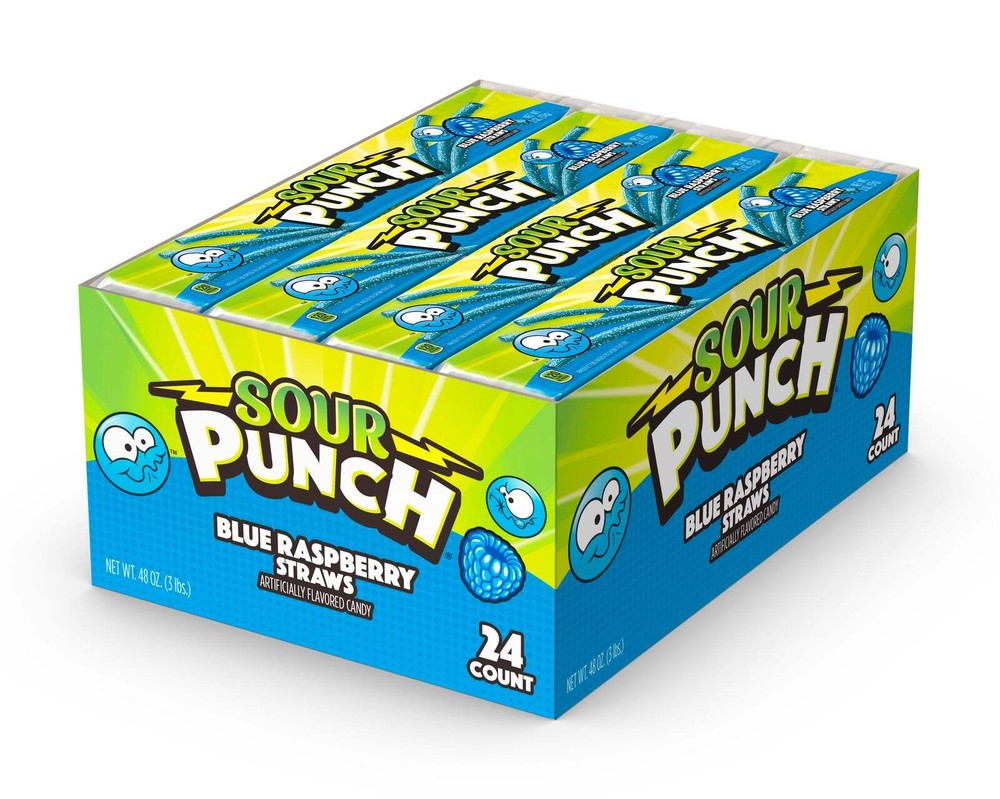 Sour Punch Blue Raspberry 24 Count, 48 Oz Box