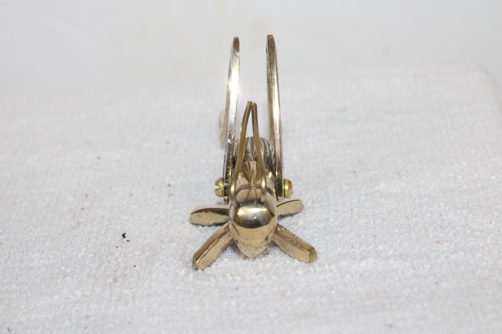 Vintage Style Brass Grasshopper Cricket Paperweight Figurine 3.5'' Paperweight