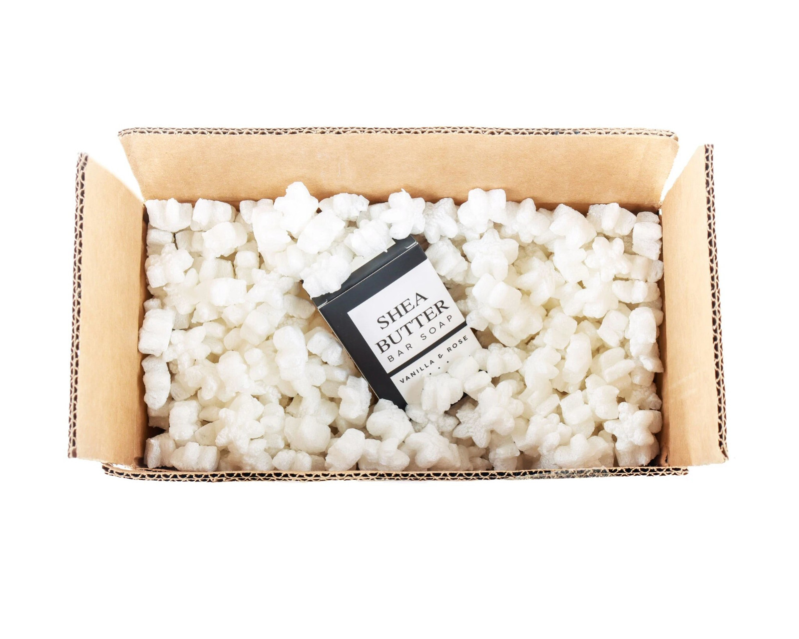 FunPak Packing Peanuts White Star Shape MiniPack .6 cu ft Biodegradable