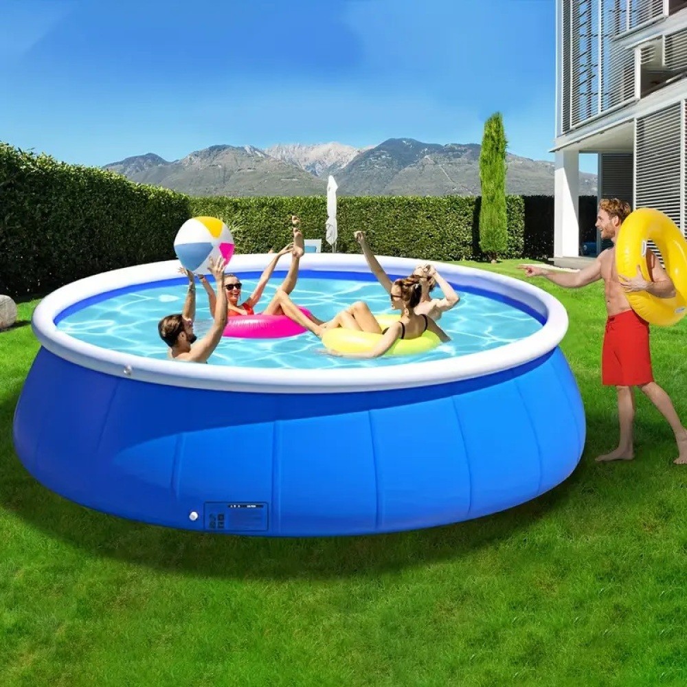240cm Blue PVC Inflatable Swimming Pool for Garden Backyard