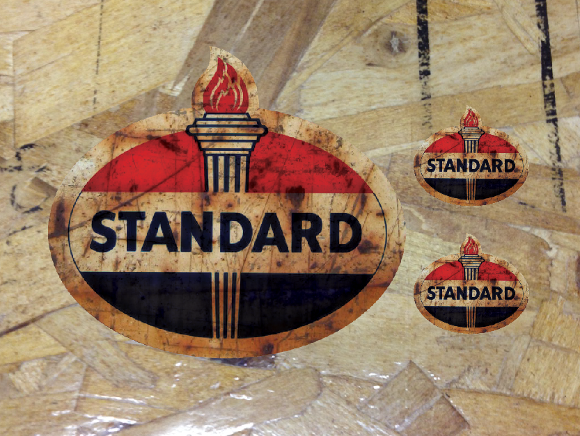 Standard Oil Co Rusty Vintage look distressed Vinyl Decal Sticker 3.5" - 2for1