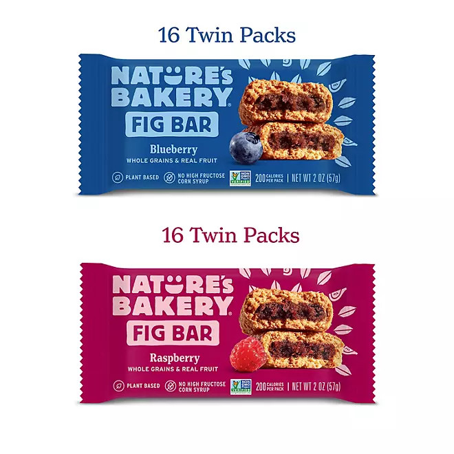 Nature's Bakery Fig Bars, Variety Pack, 2 oz., 32 count