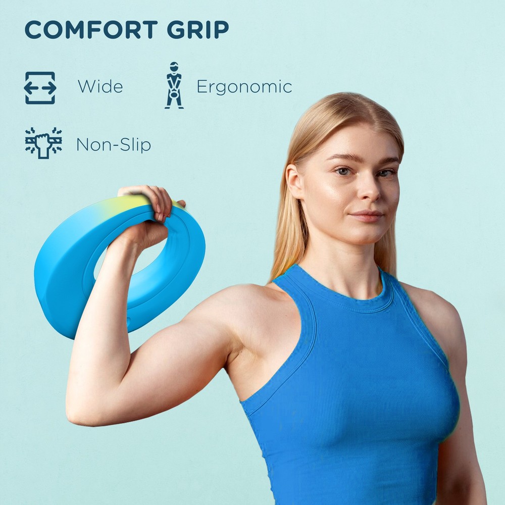13lbs Kettlebell with Wide Handle, Light Blue