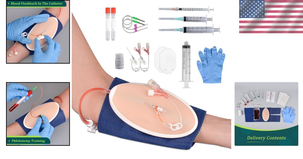 Nursing IV Start Kit: Authentic Venipuncture Trainer - Silicone Injection Pad
