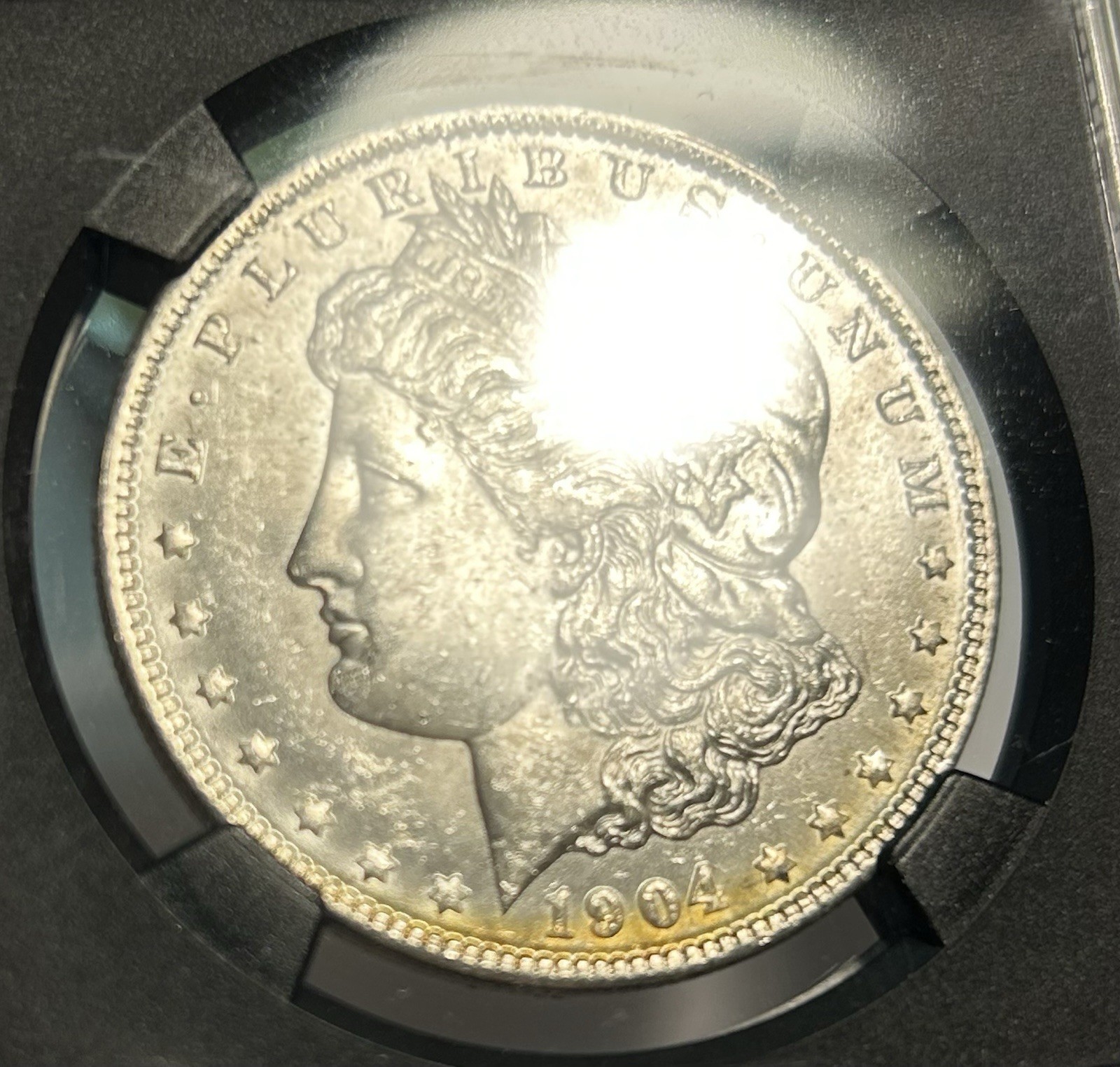 1904-O $1 Morgan Silver Dollar NGC MS61 + 1958-D BU Lincoln Cent Whatnot Labels