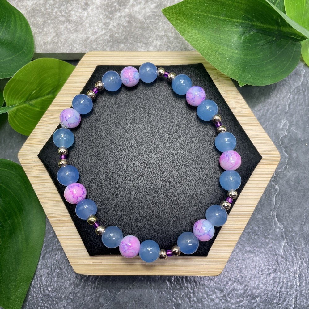 Handmade Bead Beaded Stackable 8” Plus Stretch Bracelet New Free Ship C1695