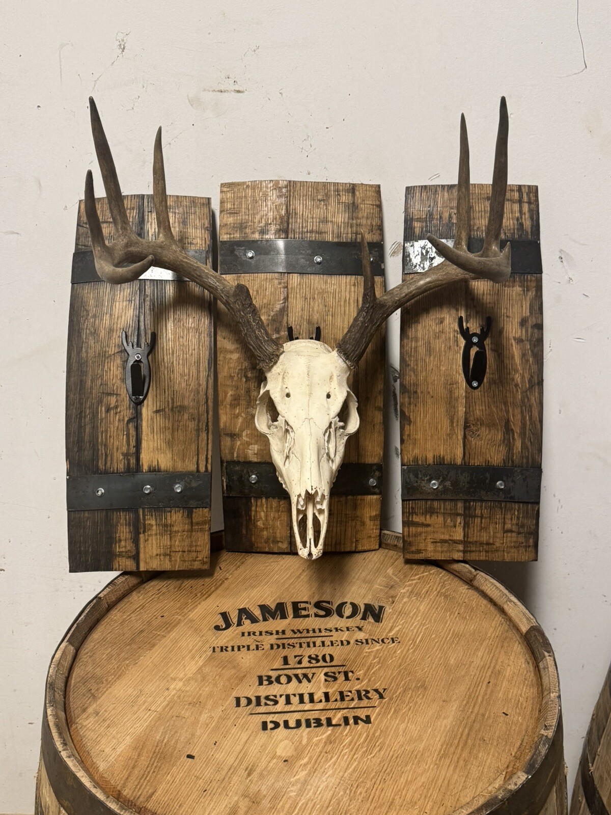 Rustic Barrel European Deer Skull Mounting Plaques