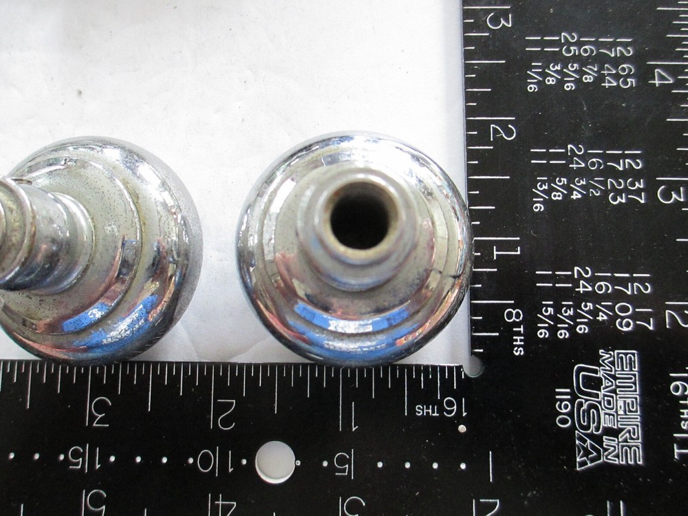 PAIR Vintage BOAT Nickel over Brass Door Knobs C38