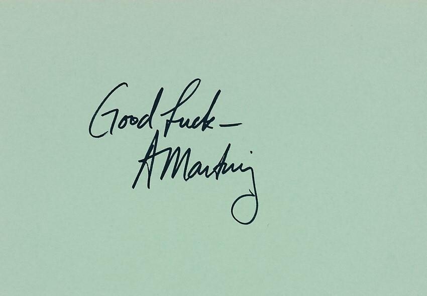 A. Martinez- Signed Notecard (Soap Opera Actress)
