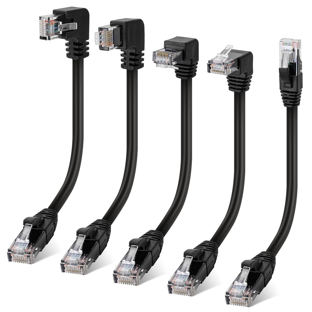 Cat 6 Ethernet Extension Cable 5Pack, Multiple Angle 2 Feet, 5 Pack
