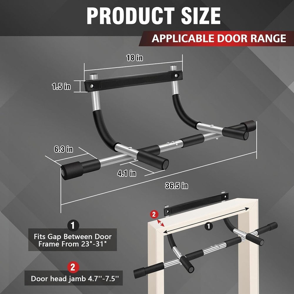 Versatile Pull Up Bar for Strength Training - Easy Install, 440 lbs Limit