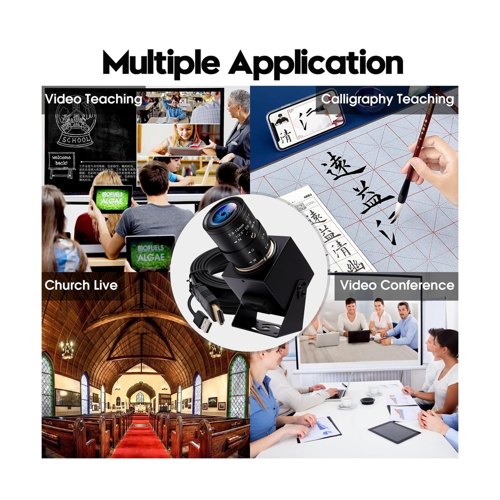 HDMI USB Camera 4K Webcam Simultaneous Output Video Conference Camera 4X Opti...