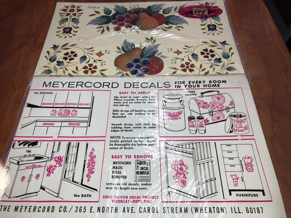 4 vintage kitchen decals