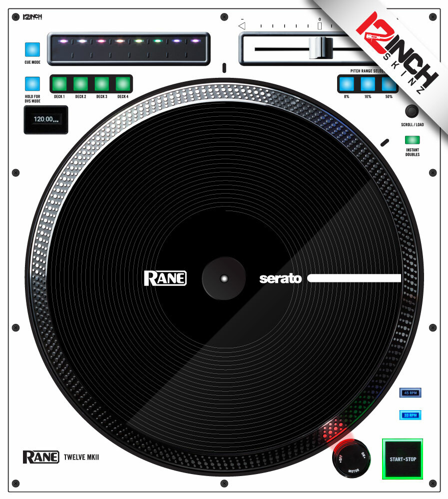 Rane Twelve Skin MK2 (PAIR) White Black
