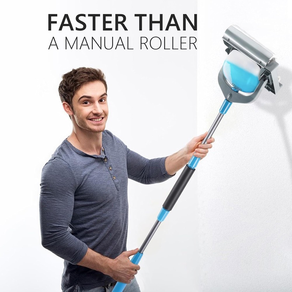 Automatic Paint Roller Kit, 8-Inch Ejection Paint Roller Brush with 1.2L Bucket