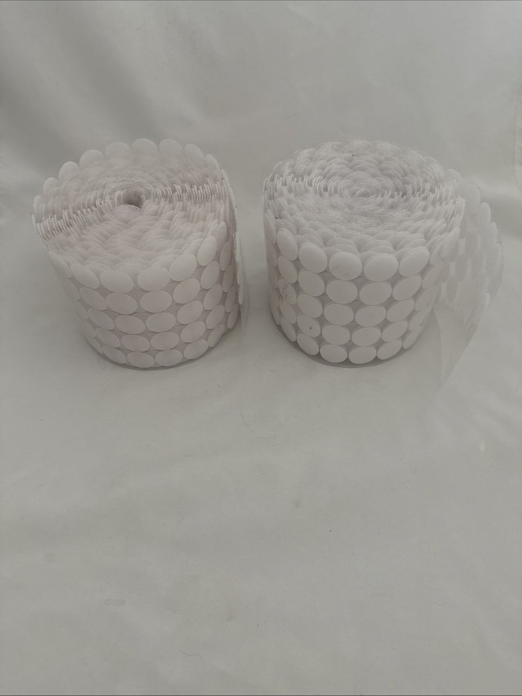 Hook And Loop Self Adhesive Dots White too Many To Count Approx. 28 Ft. Per Roll