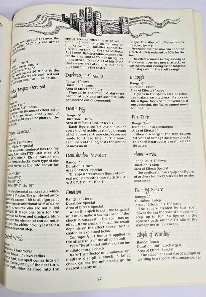 Advanced Dungeons & Dragons Dragonlance Drungar - Game Accessory For Castles