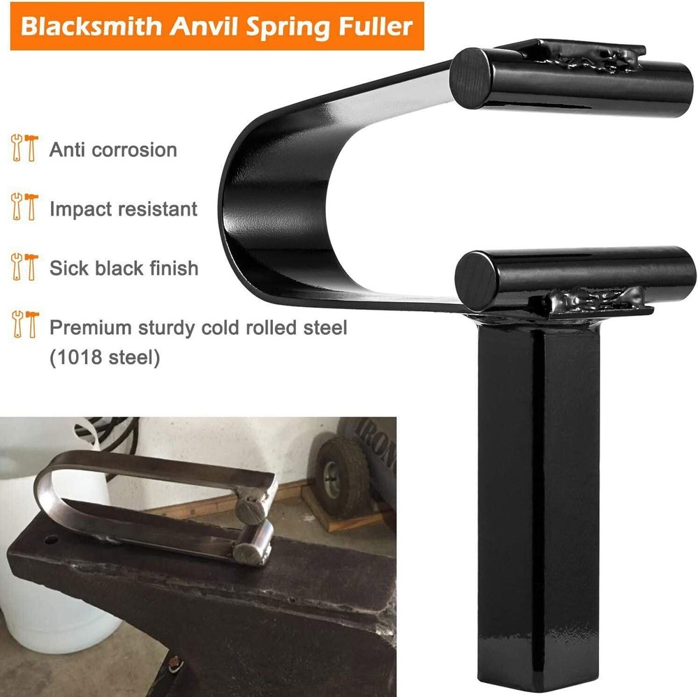 3/4" Blacksmith Anvil Forge Hot Cut Creasing Stake Spring Fuller Hardy Tool Set