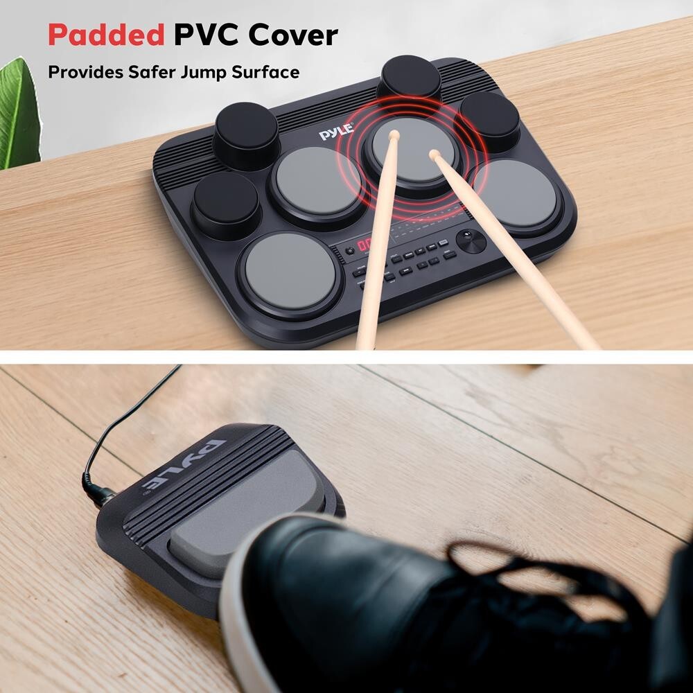 Pyle Electronic Table Digital Drum Kit Top w/ 8 Pad Digital Drum Kit