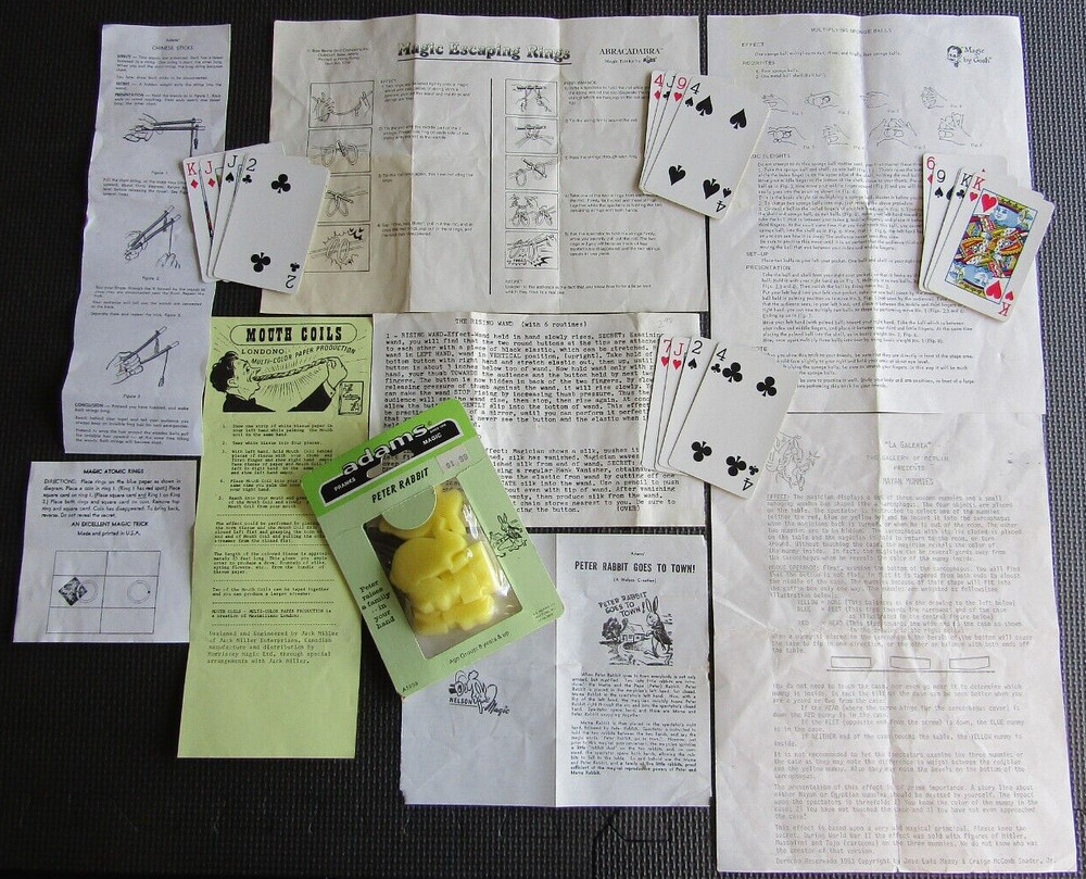 Magic trick instructions 1970's and tricks !