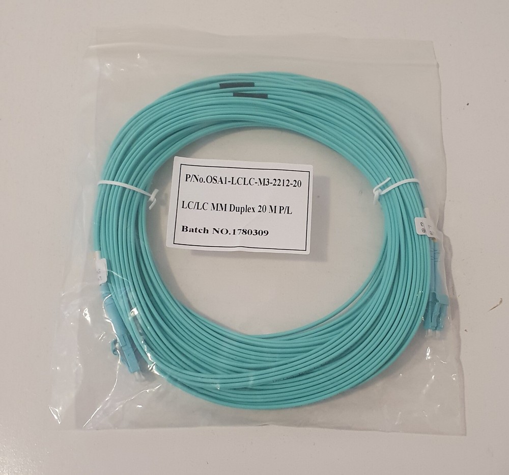 20m LC-LC OM3 Multimode Patch Fibre/Fiber New