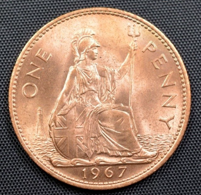 Great Britain 1967 Penny - GEM BU RED!
