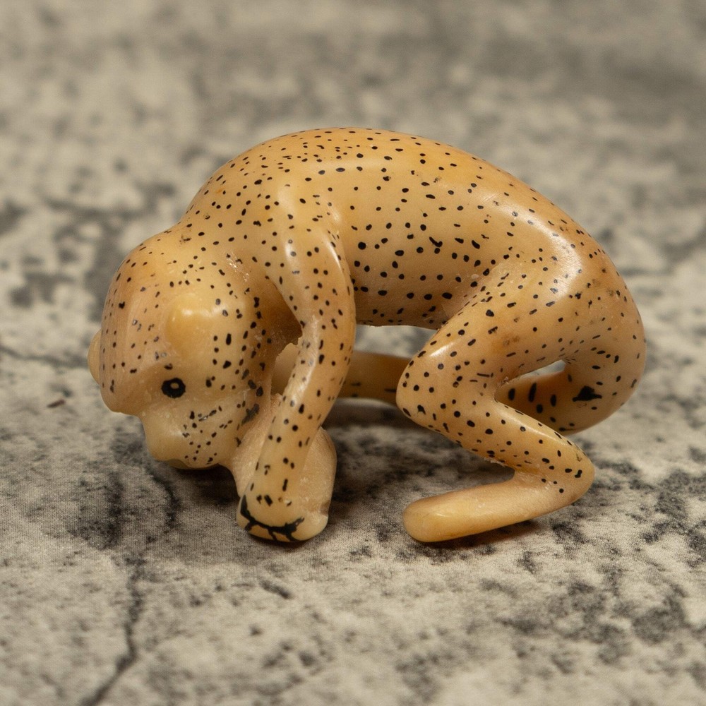 Vintage White Monkey Tagua Carving