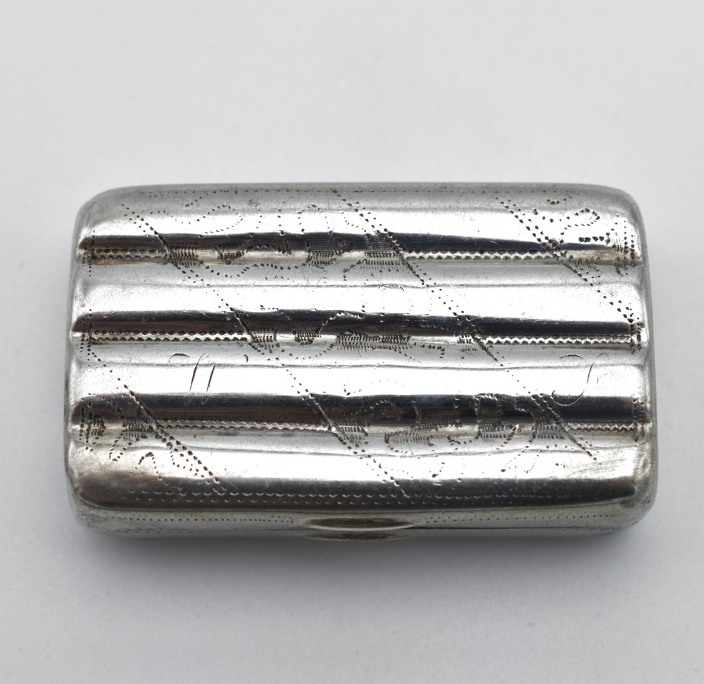 Antique Georgian Solid Silver Pill Box Snuff Box Nice Shape 1810