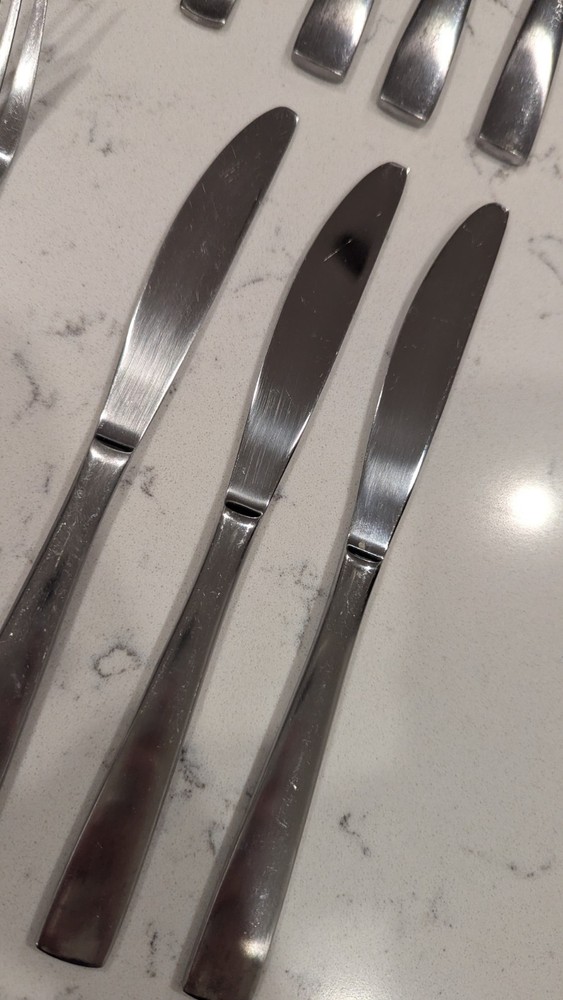 13 x International Mason Stainless Flatware Slotted Spoon Meat Fork Spoons Fork