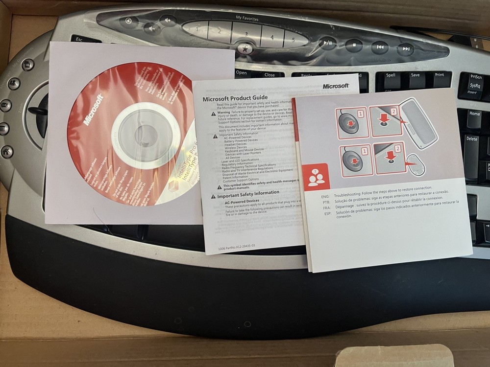 Microsoft Advanced Ergonomic Wireless Laser Desktop 4000 Keyboard Mouse G2U