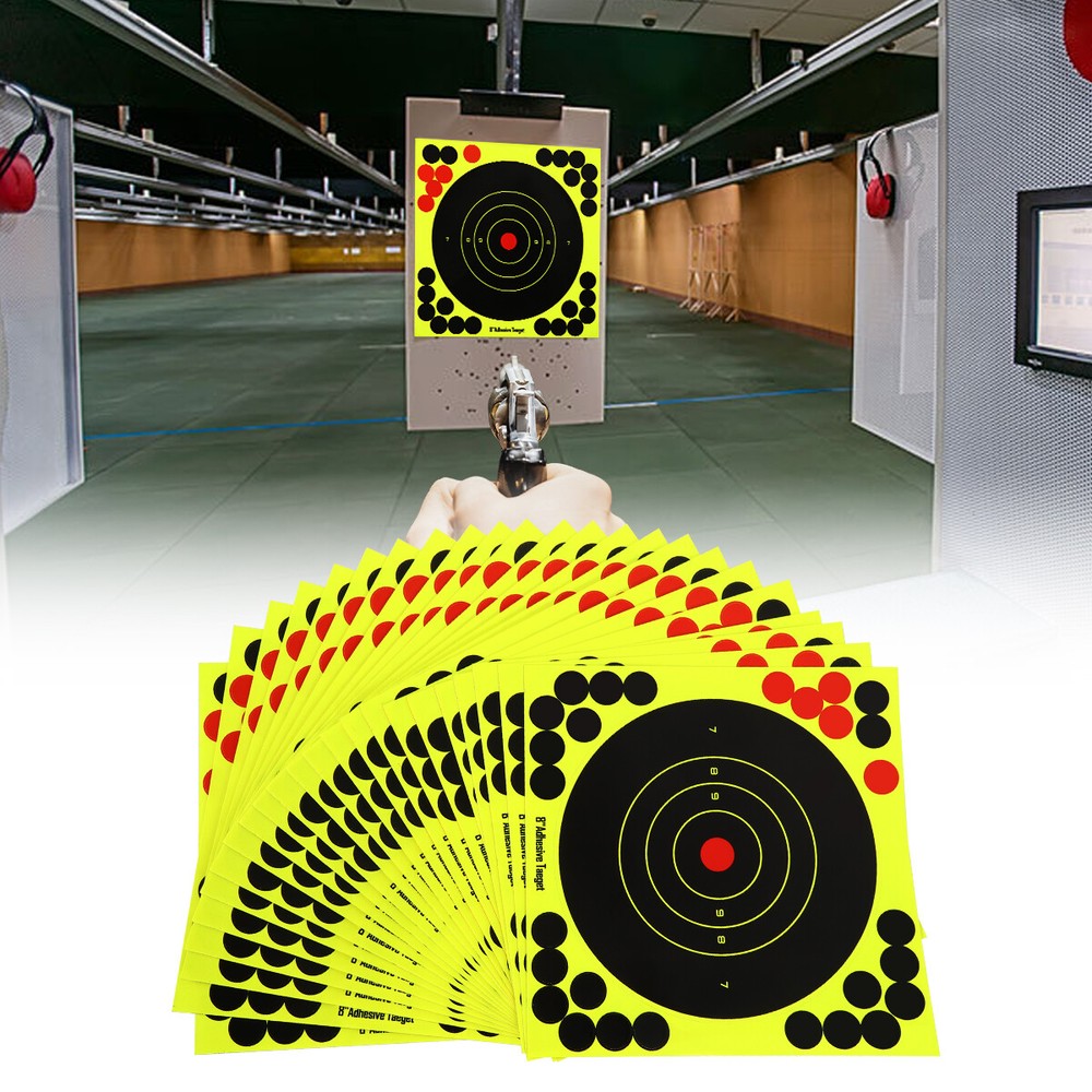 25Pack 8in Shooting Targets Self Adhesive Splatter Paper Reactive Practice Range
