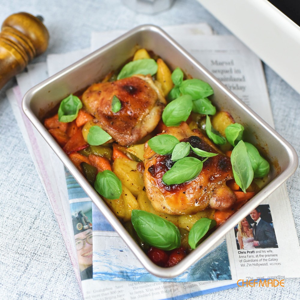 CHEFMADE Square & Rectangle Cake Pan, Nonstick Non-Teflon Baking Pan