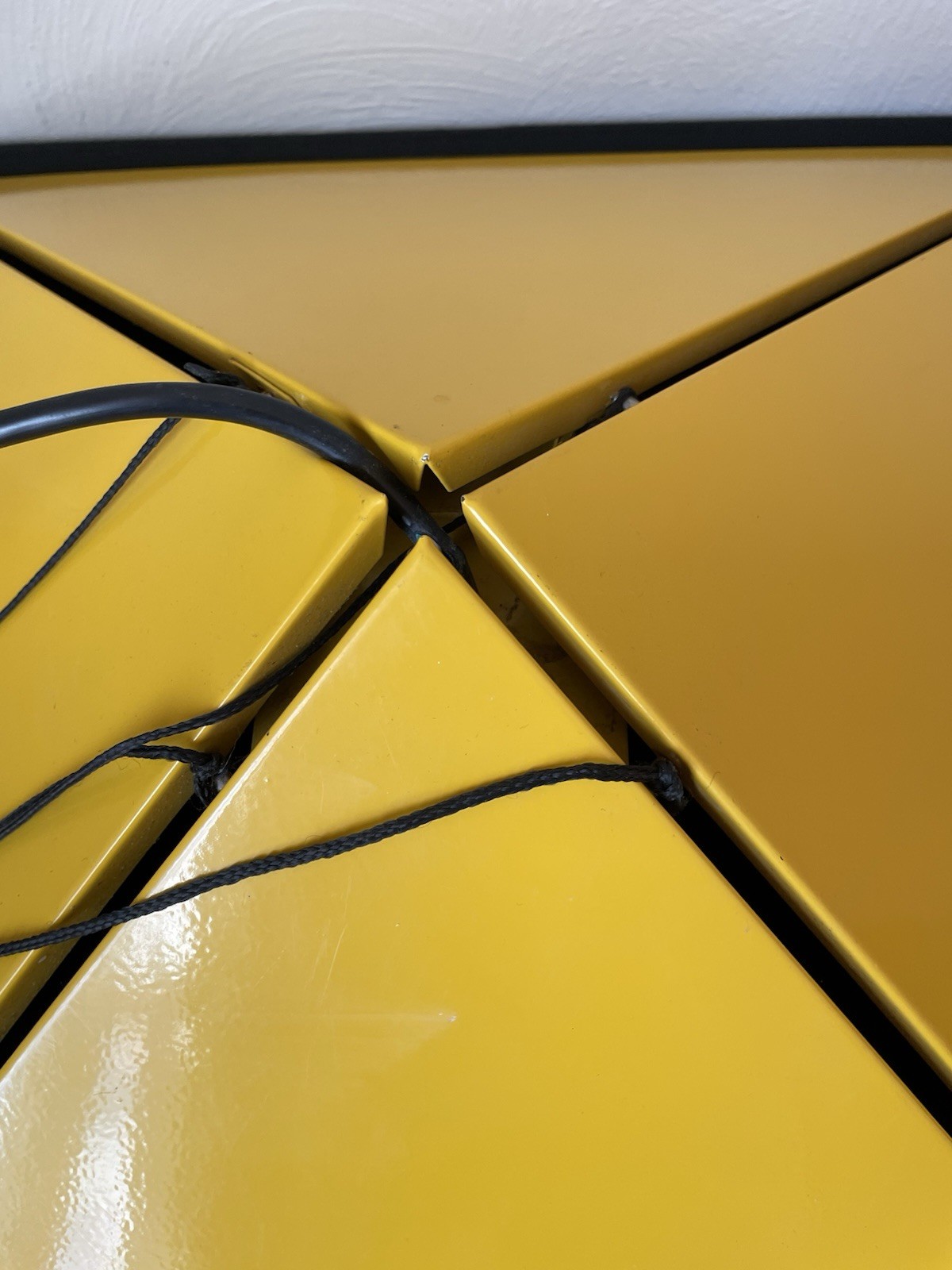 Vintage Hanging Lamp by Rodney Kinsman for Bieffeplast Postmodern Italy yellow