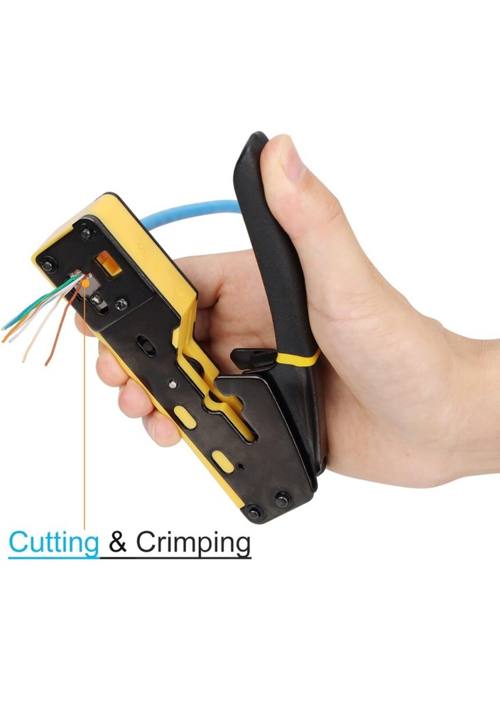 Ethernet Crimp Tool Kit - Cat5/Cat6/Cat7 Network Crimper with Cable Tester, Mini