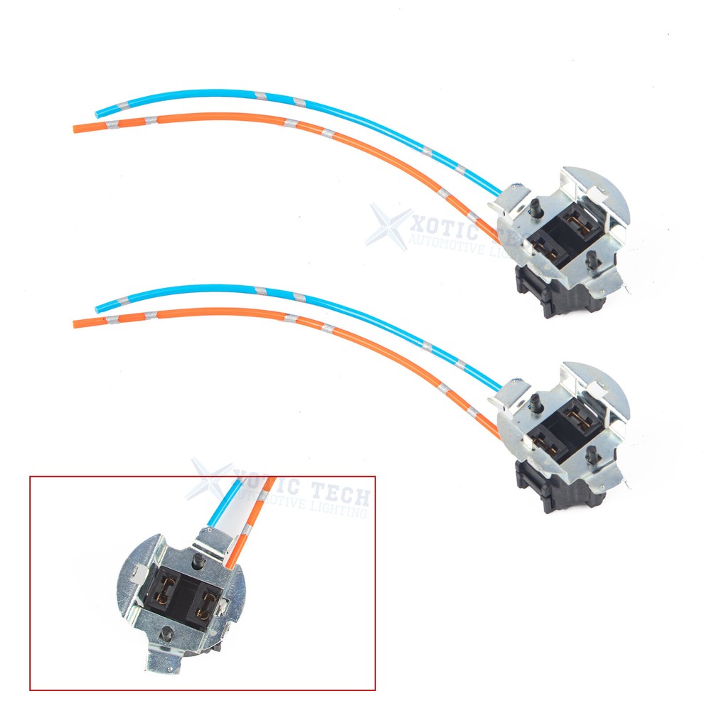 2X TK-305 Halogen Light Bulb Wire Base Male Plug Holder Harness For Headlight